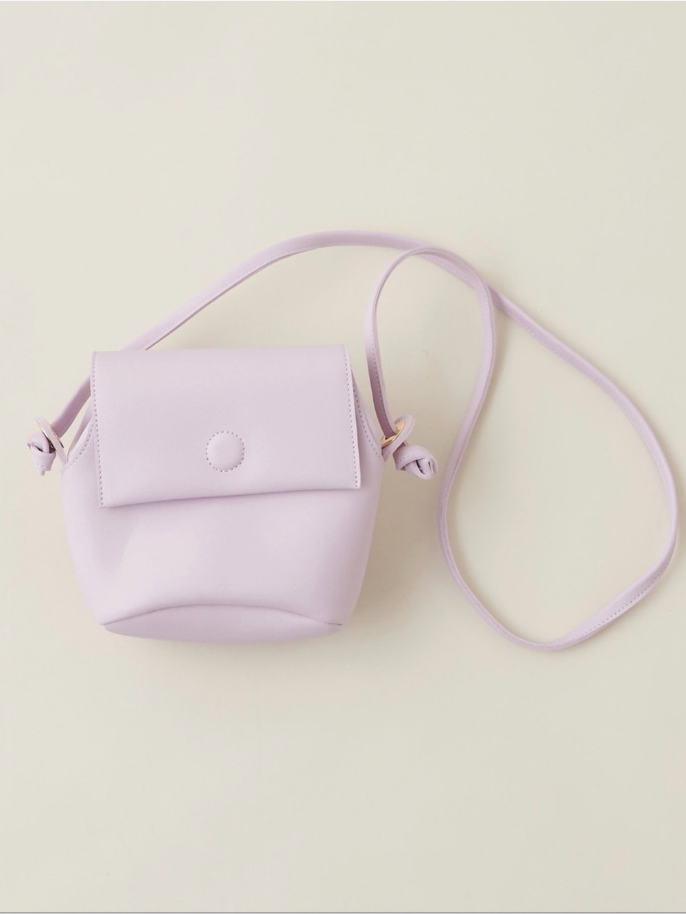 Lilac faux-leather crossbody bucket bag